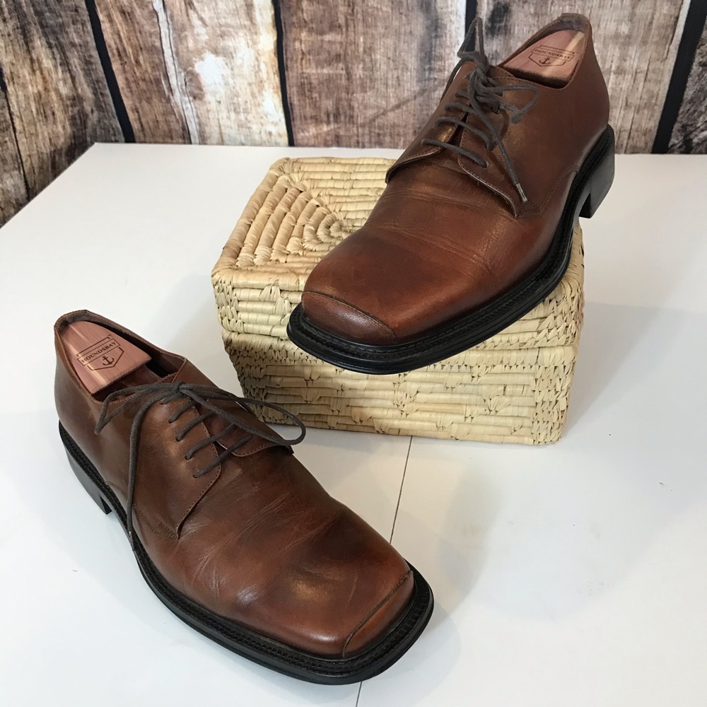 Bachrach Brown Leather Oxfords 11D